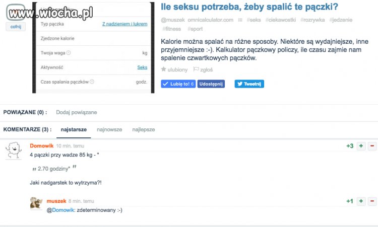 Ile seksu trzeba żeby spalić te pączki 