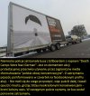Billboard z napisem "Death Camps Were Nazi German"