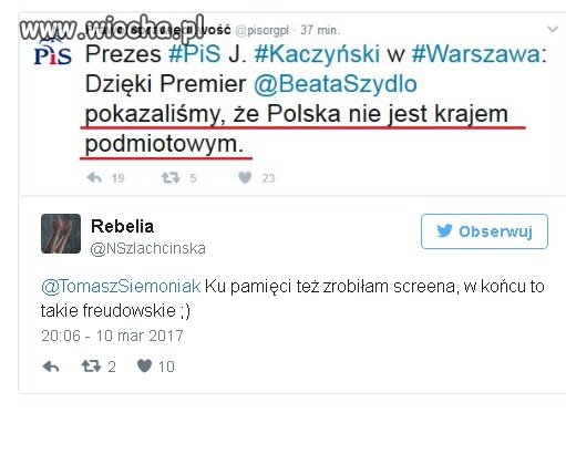 Jak chociaż raz prawdę napisali, to wzięli i wykasowali