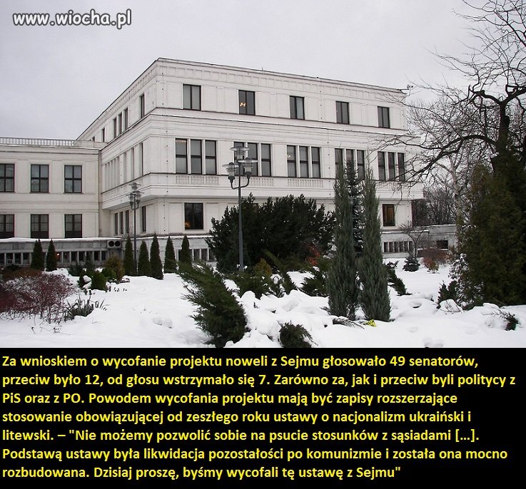 Senat wycofał projekt ustawy