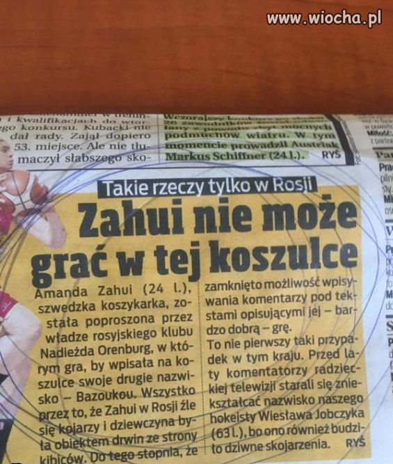 No "Zahui" nie może grać w tej koszulce.