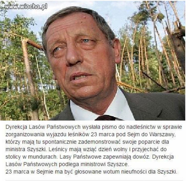 PiS zwiezie autokarami pod Sejm leśnikow z całej Polski.