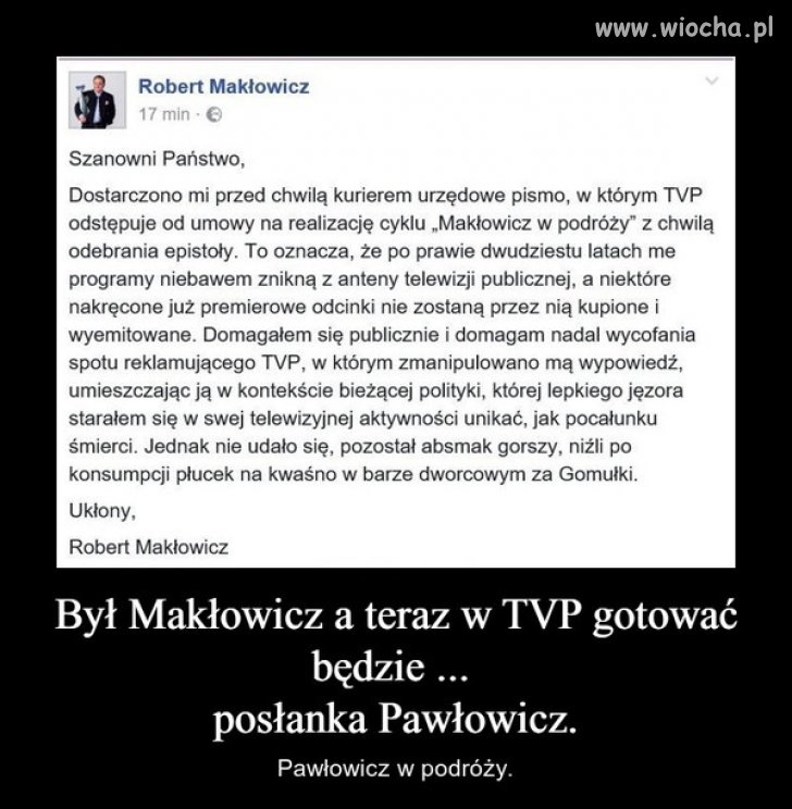 Dobra zmiana w kurwizji. Teraz gotować będzie ...