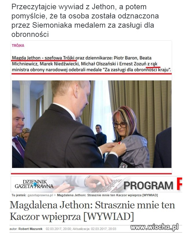 Odznaczeni popadają 