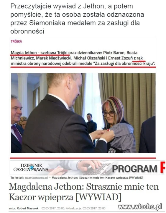 Odznaczeni popadają 