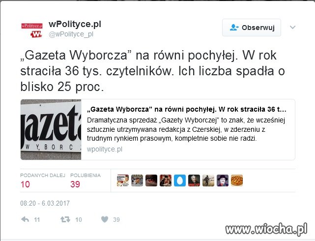 Nie! Nie straciła czytelników.
