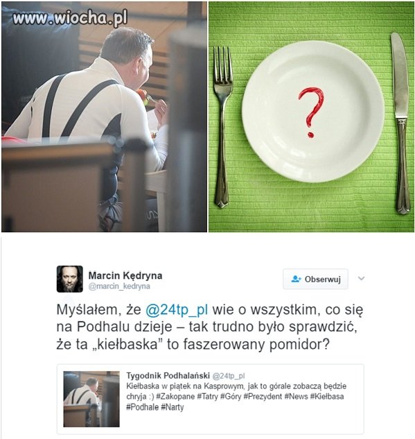 Kancelaria prezydenta komentuje kiełbasę w piątek.