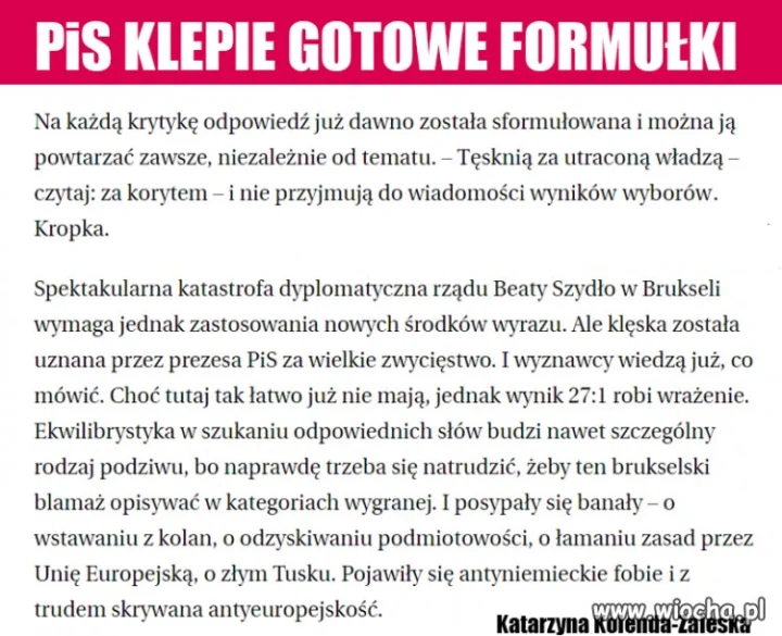 Nie od dziś wiadomo że