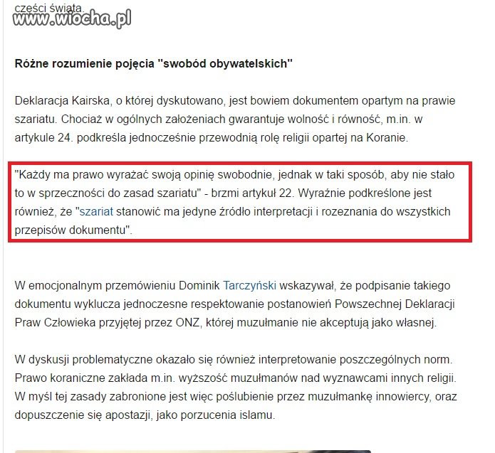 A w RE dyskusja nt. zgodności prawa szariatu z 