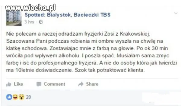 Profesjonalna fryzjerka.
