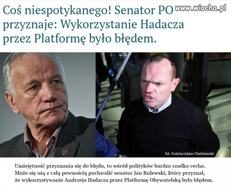 To nie był błąd,to była strategia