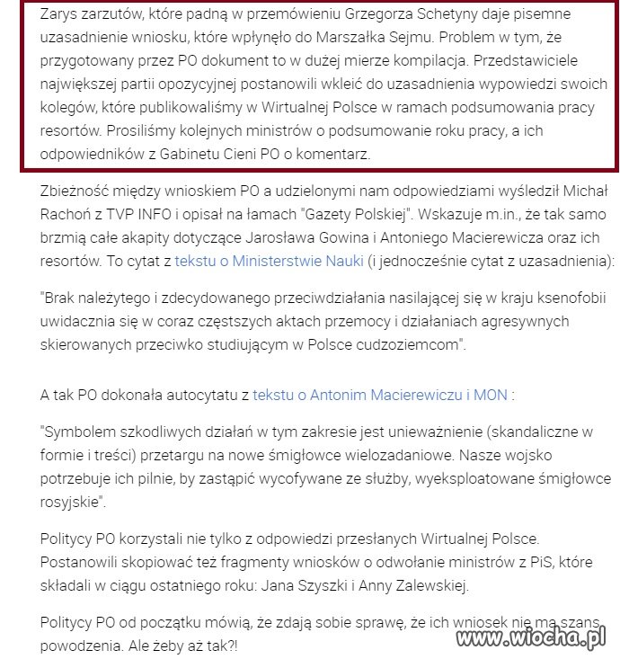 Śmieszni..Przygotowali wniosek o wotum kopiując