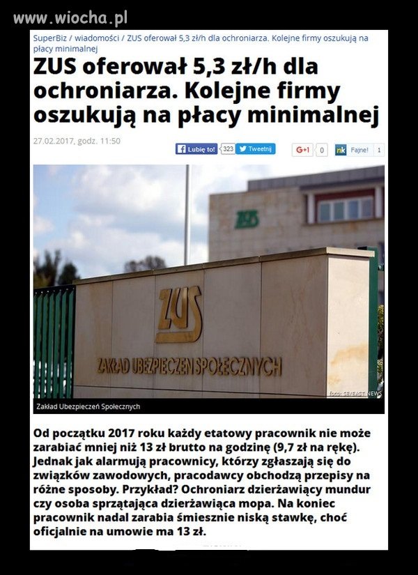 Wyzysk ZUS-u nie zna granic.