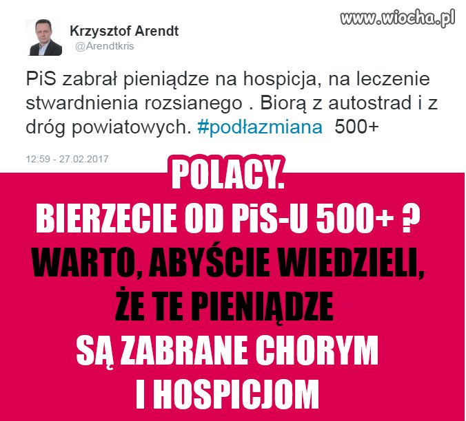 Zaraz idioci napiszą że to państwo im daje