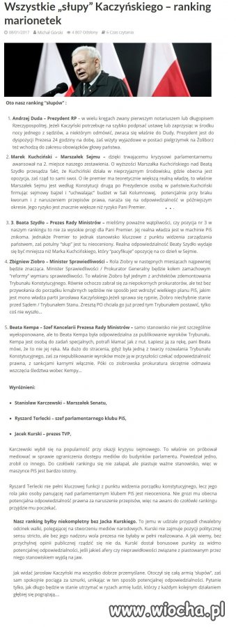 Lista słupów