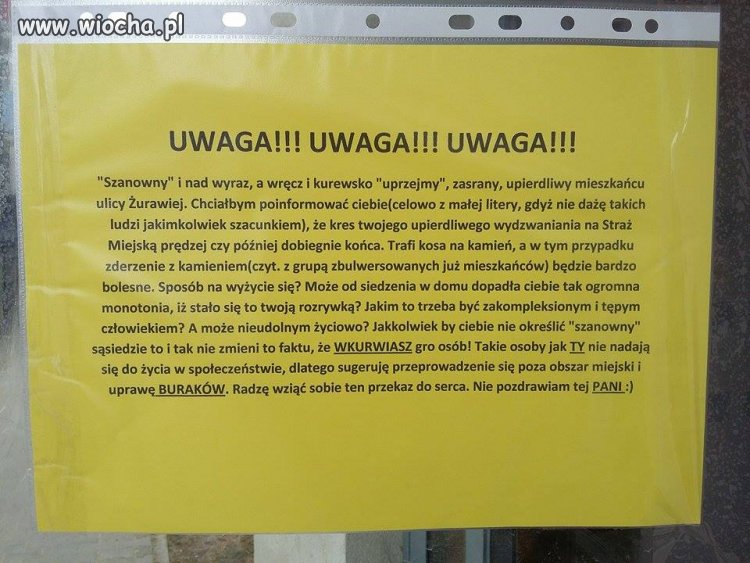 Pozdrowienia dla sąsiadki 