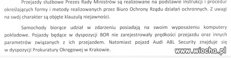 Zapisy z rejestratorów aut BORu wykasowane. 
