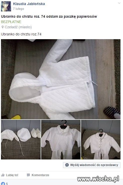 Oddam za paczkę papierosów