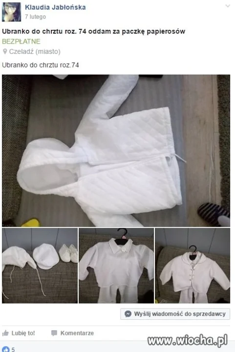 Oddam za paczkę papierosów
