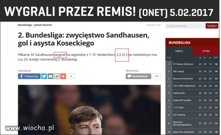 Wygrać przez remis w lidze piłkarskiej!!!