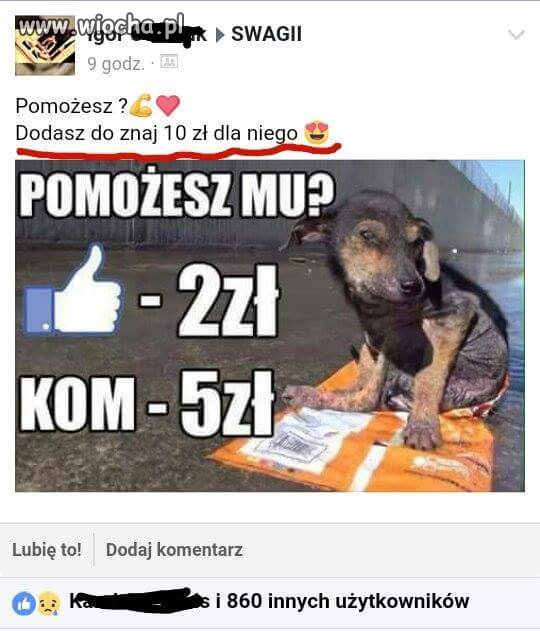 Wymuszanie like czyimś kosztem