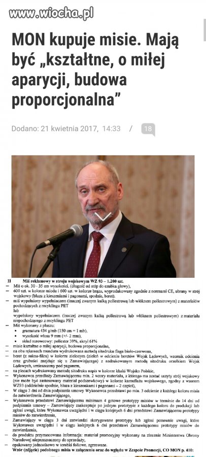 Pan Antoni upamiętni Misiewicza 