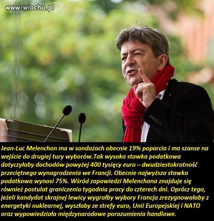 Lewicowy kandydat na prezydenta Francji: