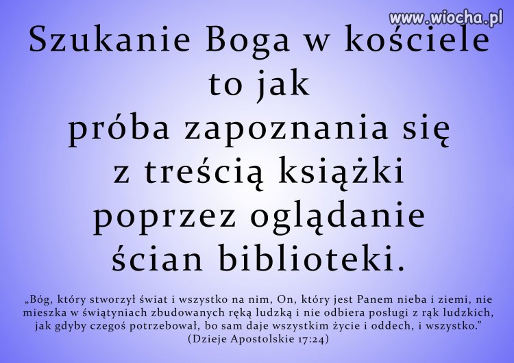 "Jakiż dom zbudujecie Mi, mówi Pan,