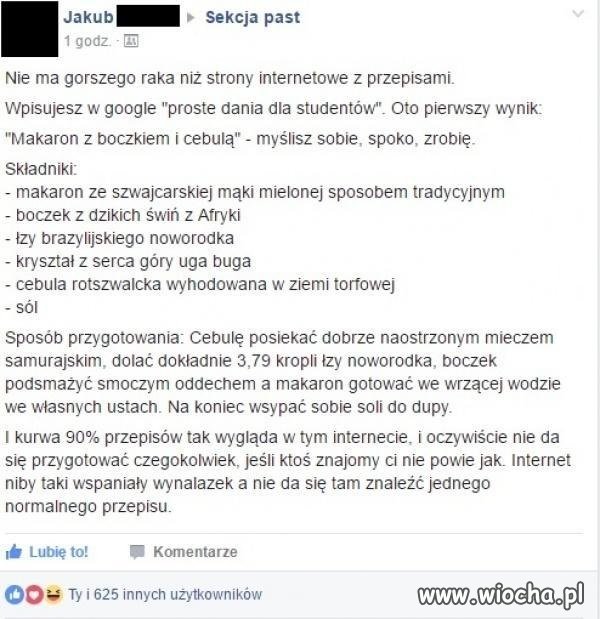 Przepisy w internecie