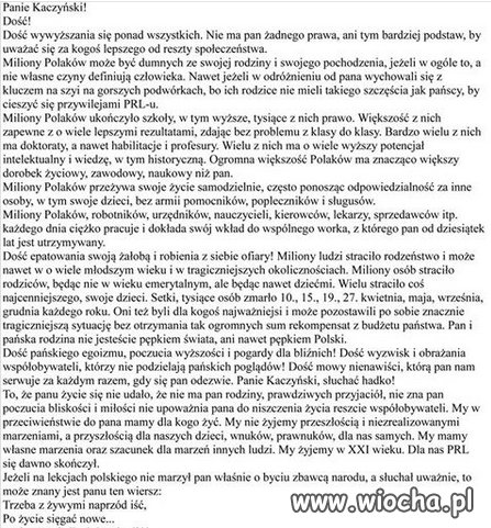 List do Kaczyńskiego