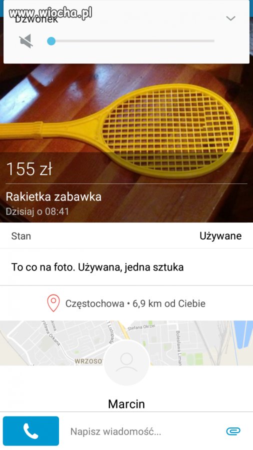 Używana popękana rakietka. oferta miesiąca