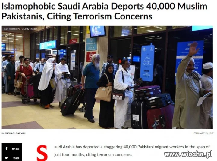 Arabia Saudyjska deportuje 40 000 Pakistańczyków..