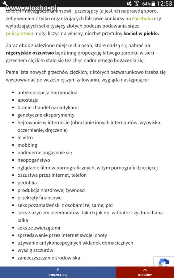 Nowe grzechy które wymyślił kościół