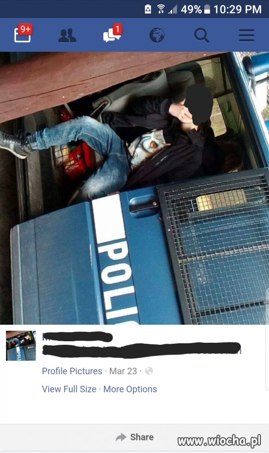 Lans w radiowozie na FB...