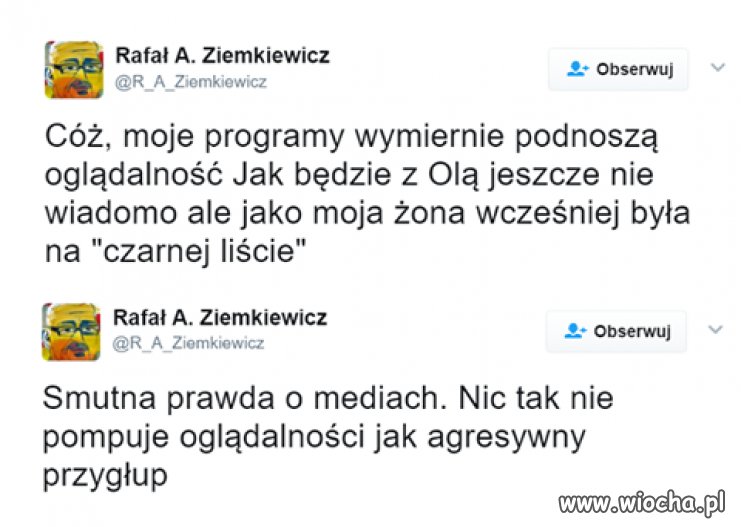 Gratulujemy wzrostu oglądalności panie Ziemkiewicz