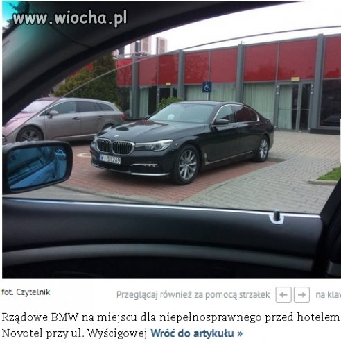 Wiceminister parkuje