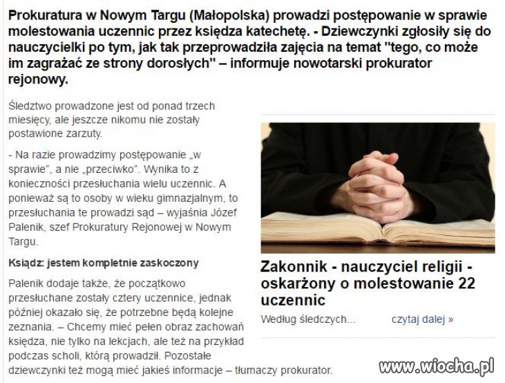 Ksiądz jest kompletnie zaskoczony