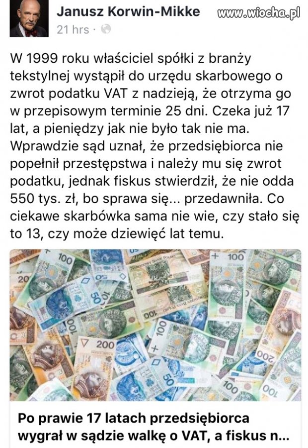 Fiskus nie zwróci VATu