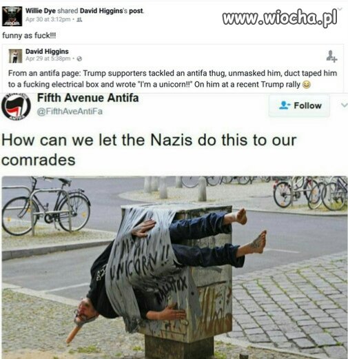 Faszysta z Antify, ukarany przez normalnych obywateli.
