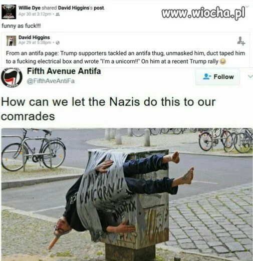 Faszysta z Antify, ukarany przez normalnych obywateli.
