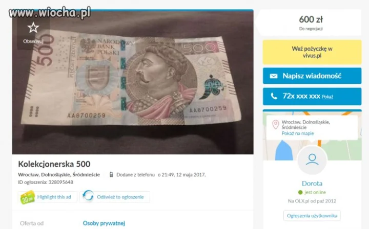 Wymień w banku luźne 500 zł na nowy nominał 