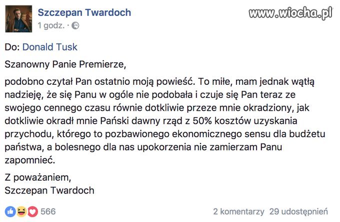 Donald Tusk pochwalił książkę 