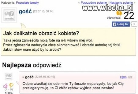 Tylko ciekawe czy ona to zrozumie