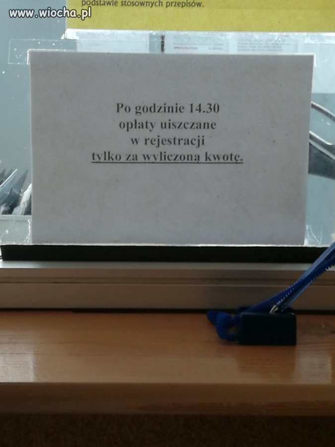 Chcąc zapłacić za RTG po 14:30