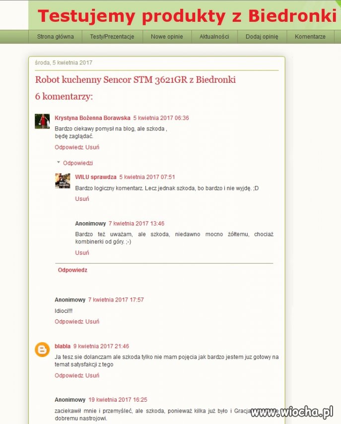 Komentarze w stylu zjaranego zbyszka