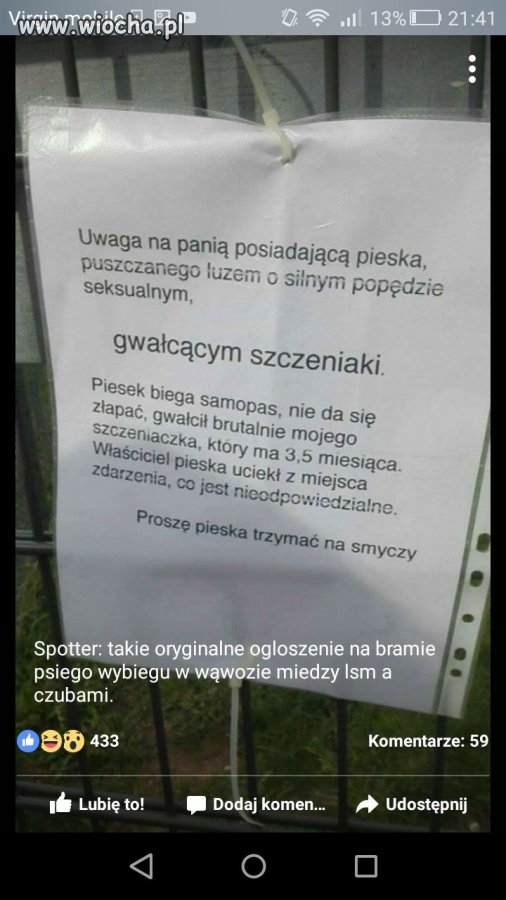 Uwaga gwałciciel !