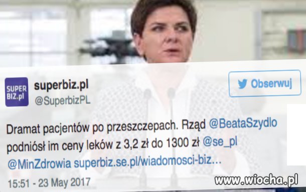 Dzieci po przeszczepach zapłacą 1300 zł za leki 