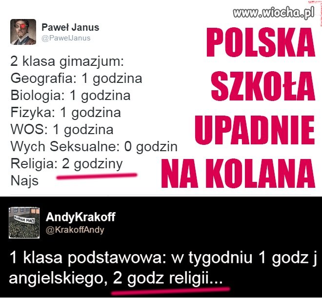 Plan lekcji świeckiej szkoły