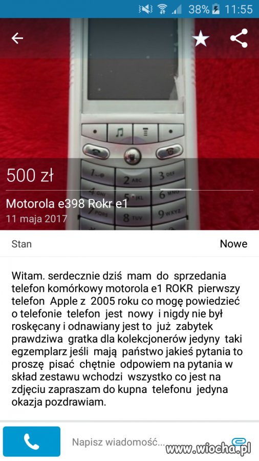 Pierwszy telefon apple