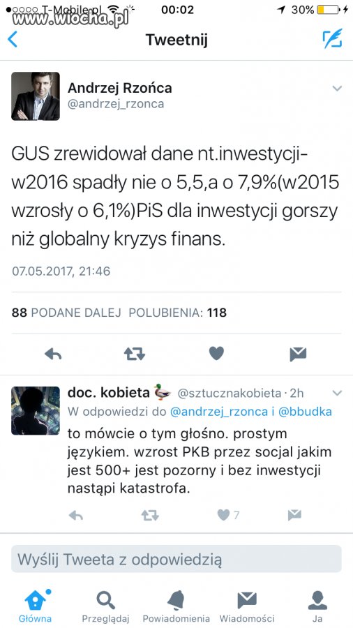 Spadek inwestycji w 2016, - 8%